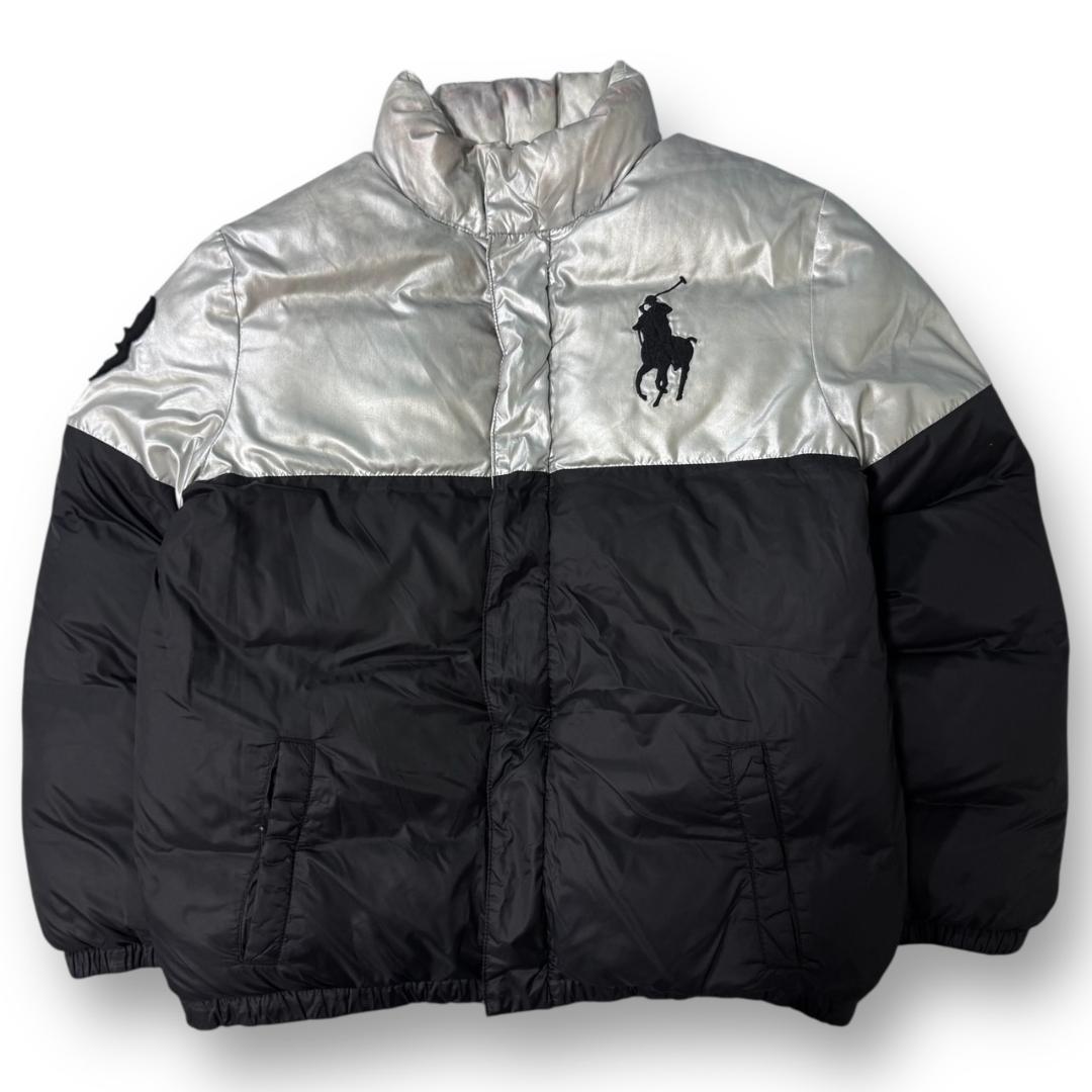 ポロラルフローレン ビッグポニー ポロベア ダウンジャケット シルバー S相当