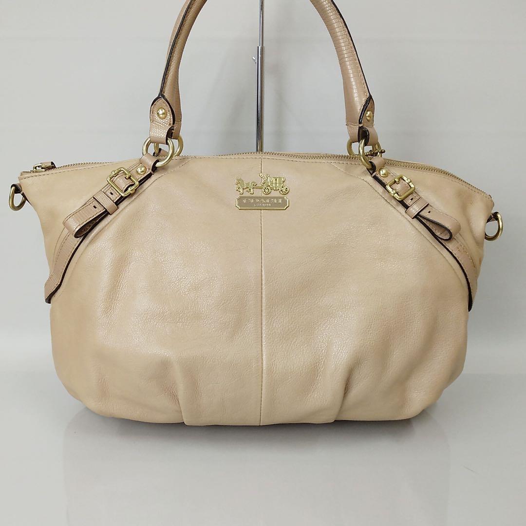 2502-181｜美品｜コーチ 2WAY ハンドバッグ レザー ベージュ