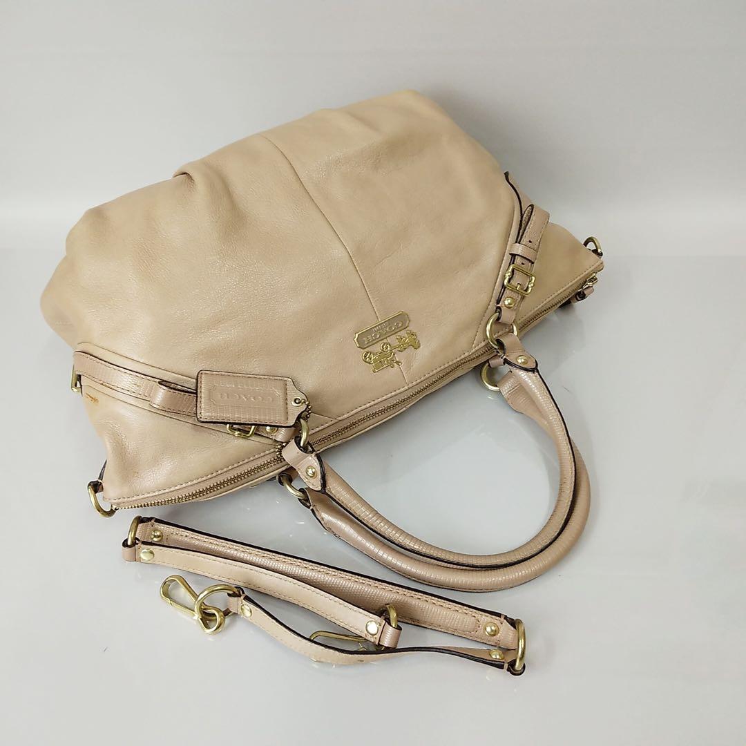 2502-181｜美品｜コーチ 2WAY ハンドバッグ レザー ベージュ