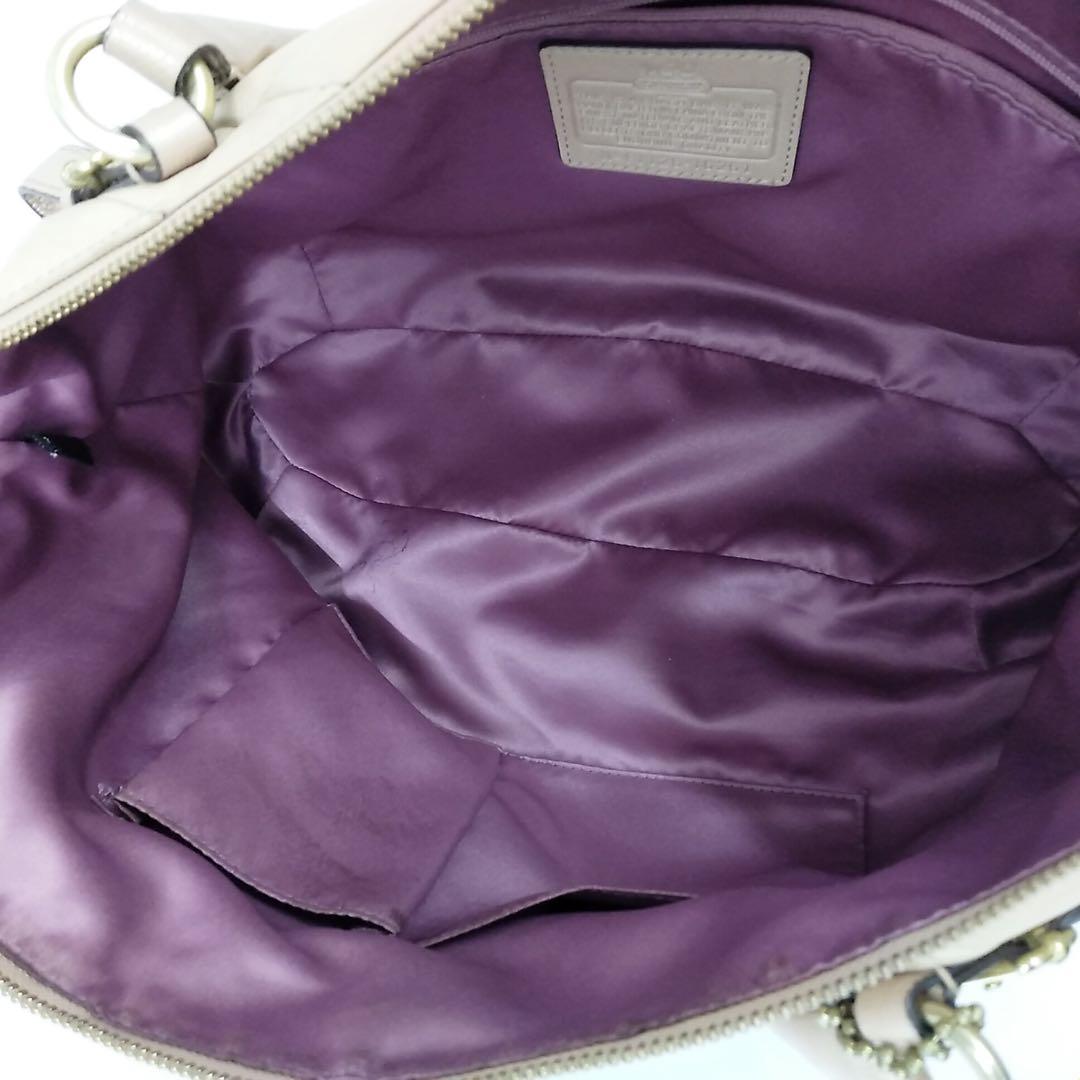 2502-181｜美品｜コーチ 2WAY ハンドバッグ レザー ベージュ