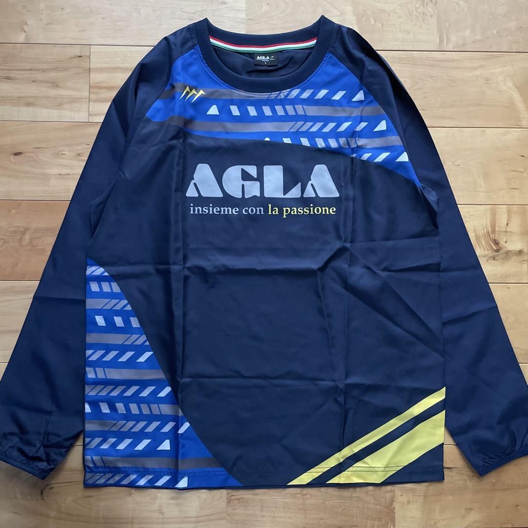 ★美品AGLAアグラピステ上下セットLサイズサッカーフットサルネイビー