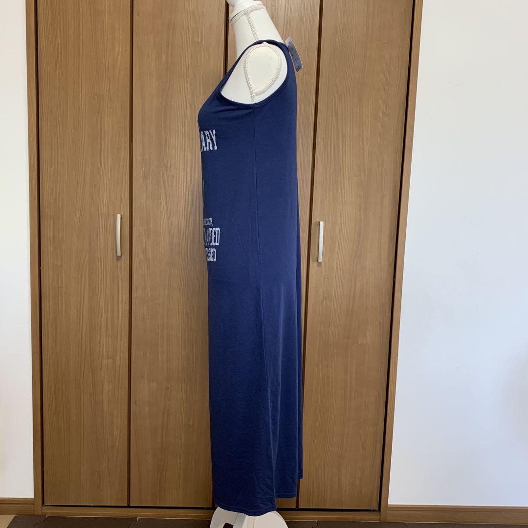 値下げ★【新品】vandash マキシ丈ロングワンピース ネイビー①