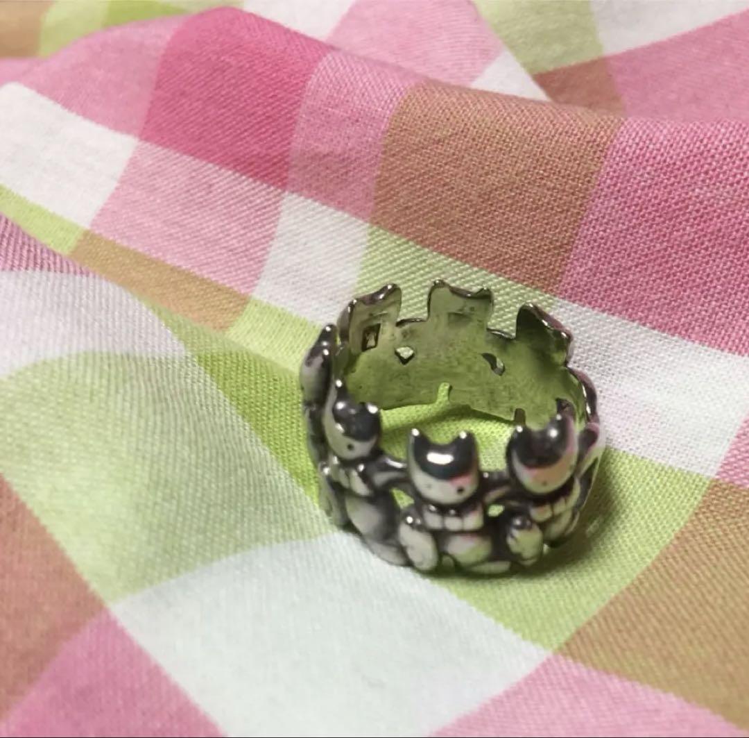 驚きの価格が実現！ silver ringアンティーク『7匹の猫』10号 アクセサリー