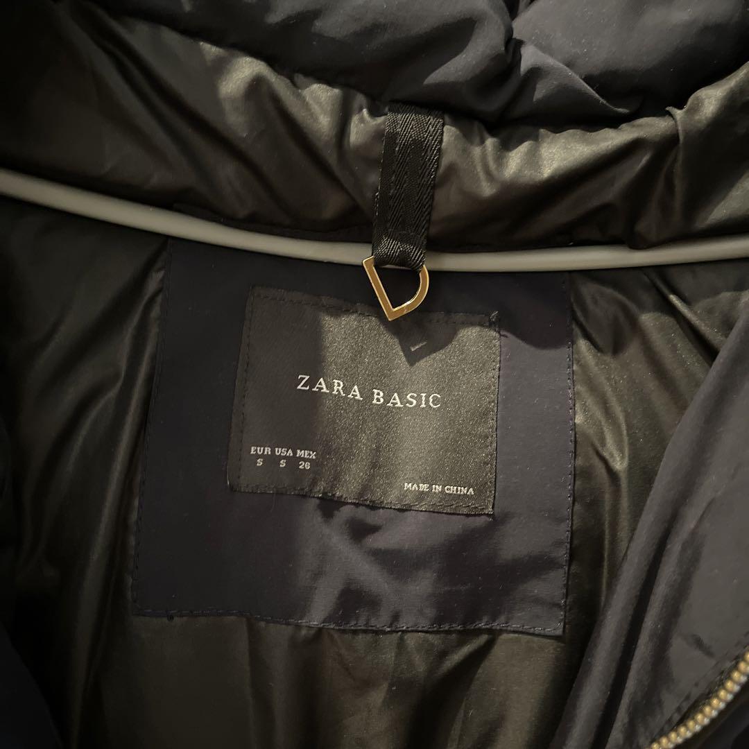 ZARA BASIC ネイビー ダウンジャケット - メルカリ