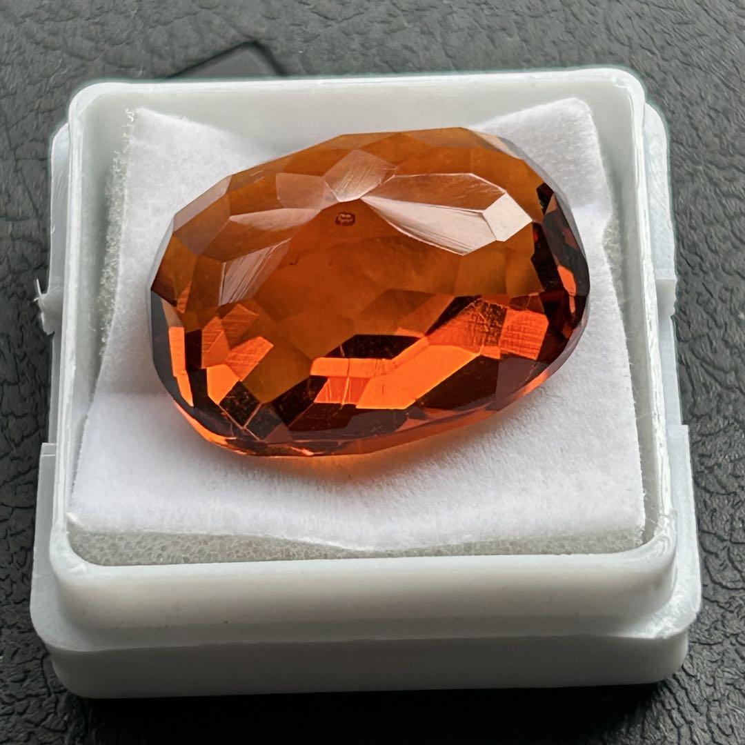 10.55ct】合成パパラチアサファイア ルース クッションカット
