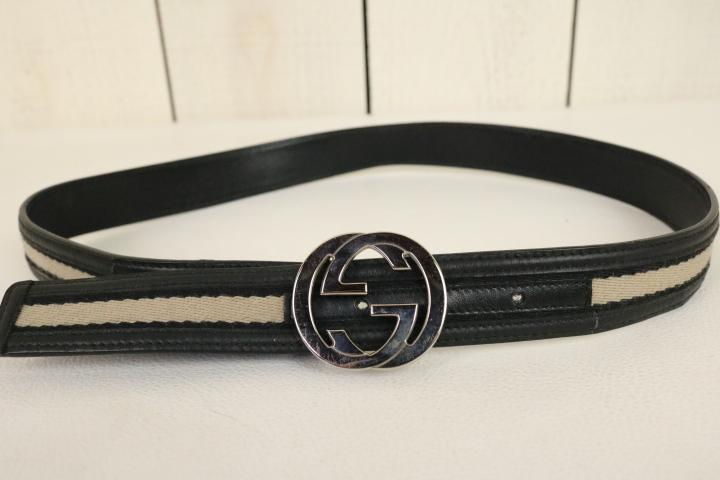 y*0様 イタリア製【美品】☆GUCCI：インターロッキングGバックル　コンビベ