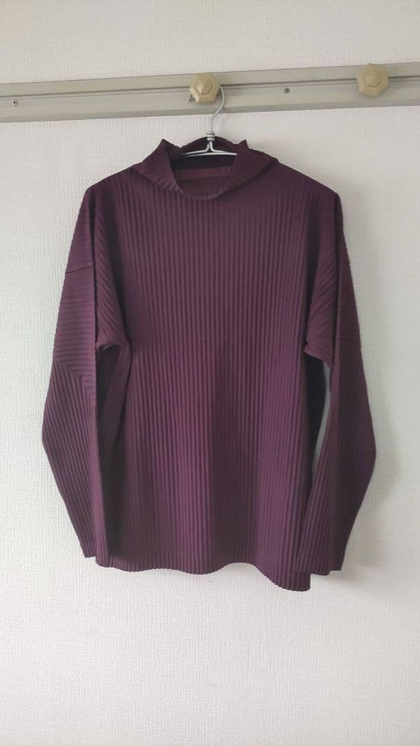 HOMMEPLISSE プリーツ長袖 タートルネックカットソー