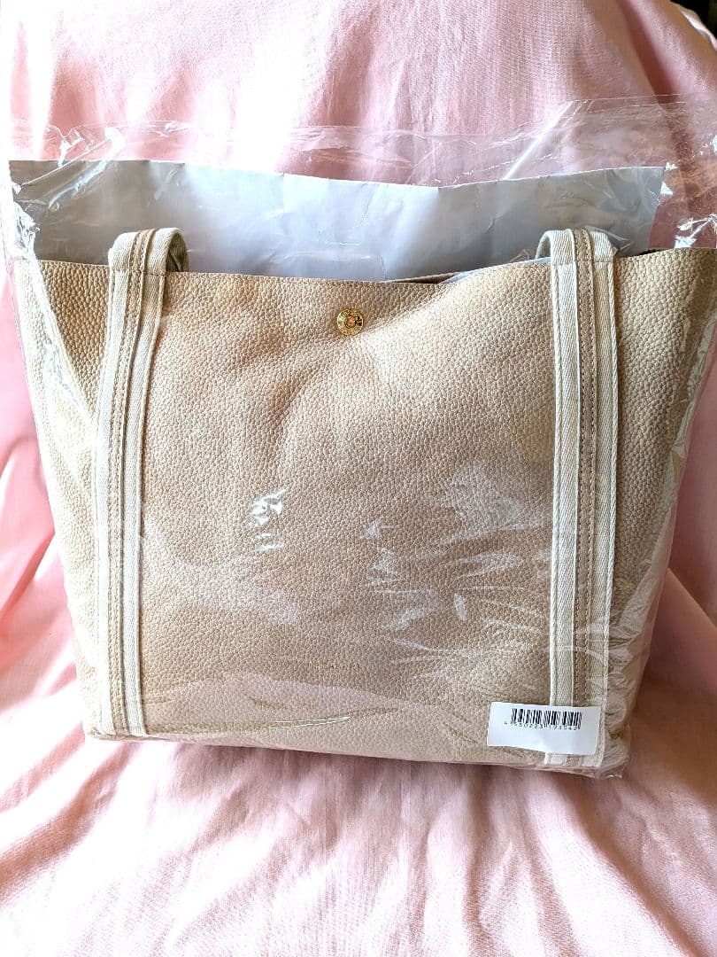 トプカピ ソフトシュリンク テープコンビ トート ペールベージュ