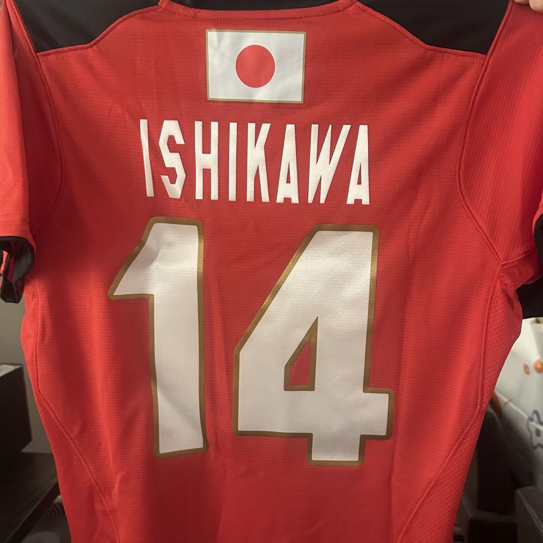 ASICS 日本代表 ISHIKAWA 14 シャツ M オーセンティックシャツ