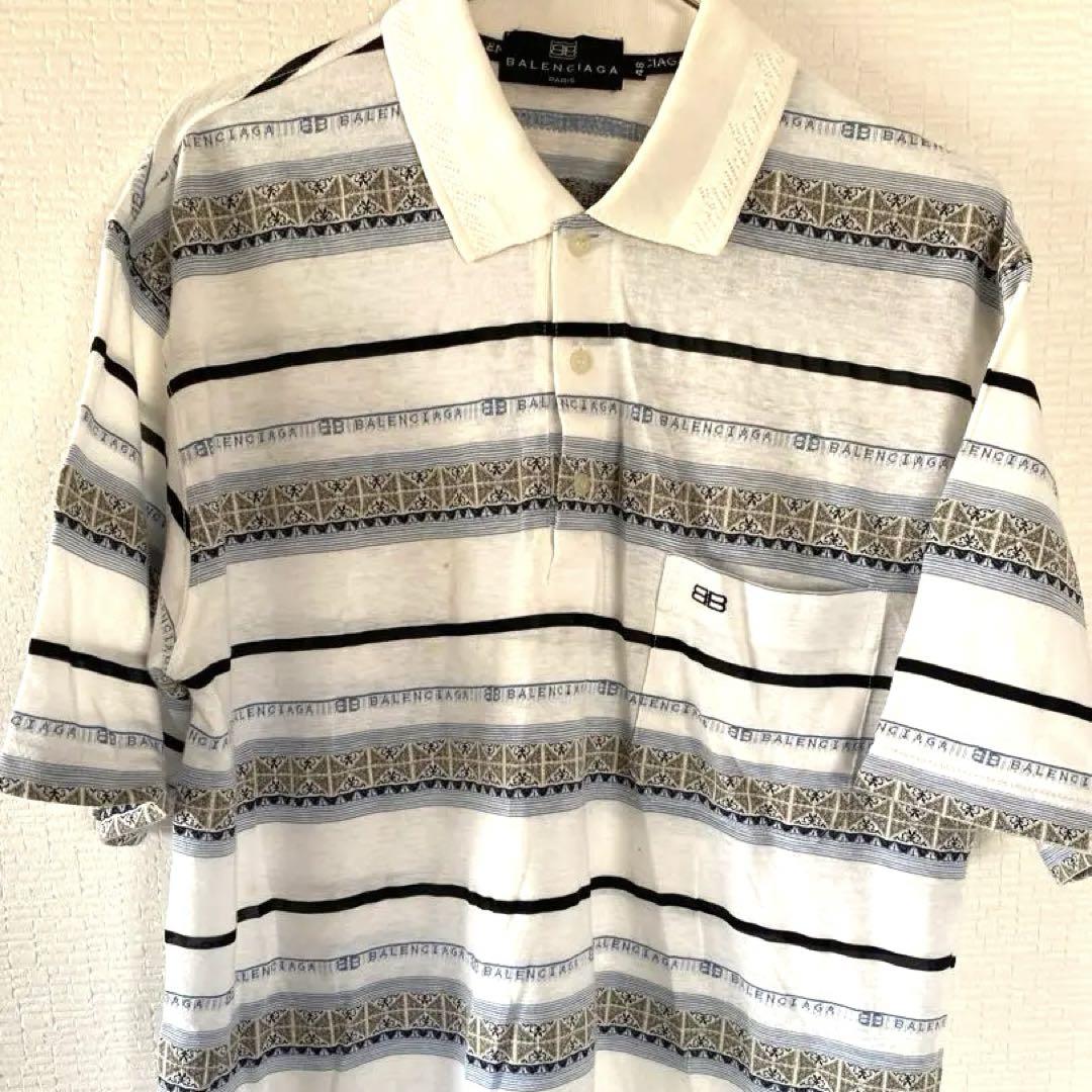BALENCIAGA ストライプ ポロシャツ サイズL 48