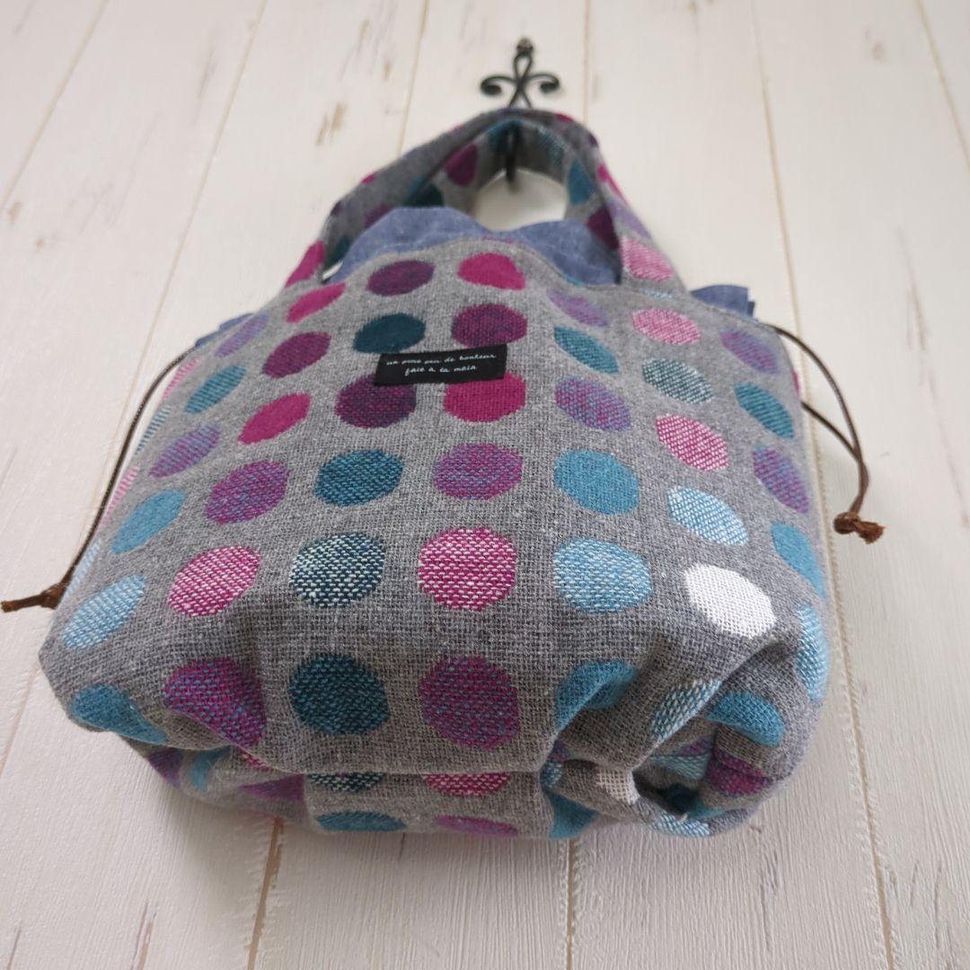 No.83✻ハンドメイド✻巾着トートバッグ