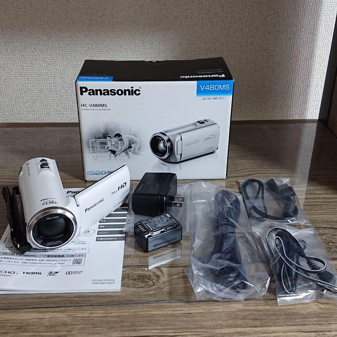 Panasonic HC-V480MS-W デジタルビデオカメラ - ビデオカメラ