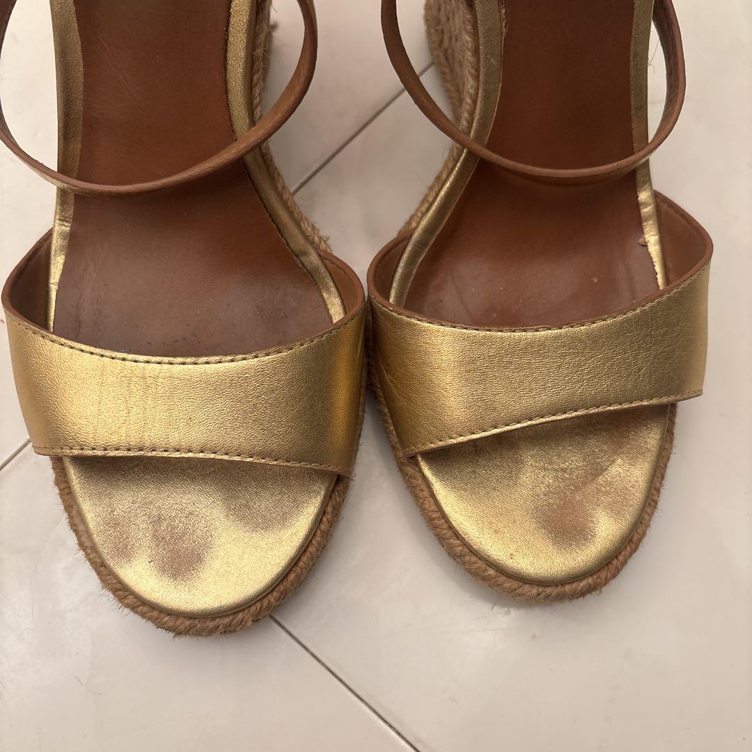 TORY BURCH★ウェッジサンダル Tory Burch ボーダー ウェッジソール クロスストラップ サンダル