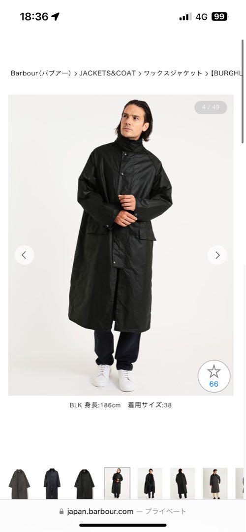 【完売品　美品】Barbour OVERSIZE WAX BURGHLEY 38