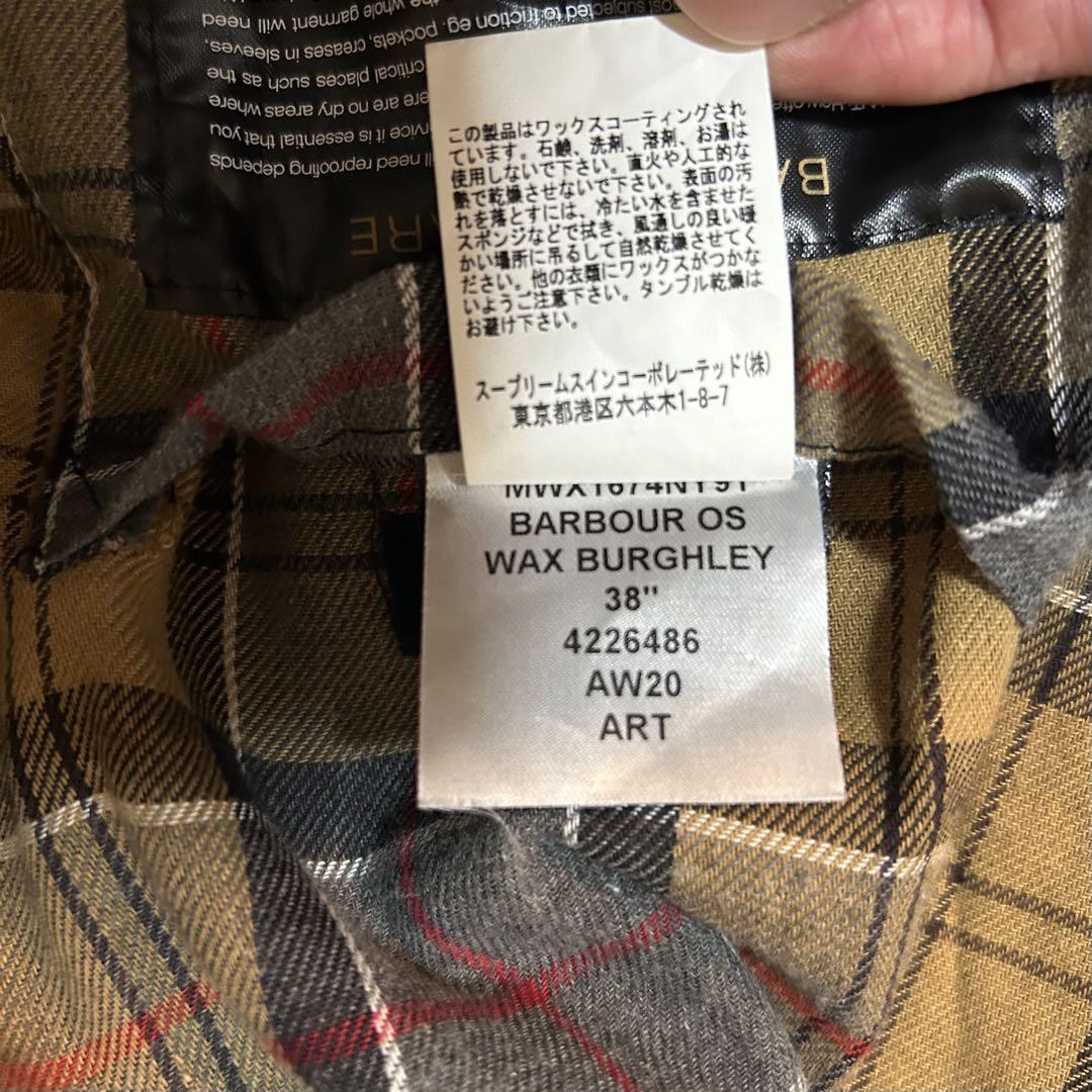 【完売品　美品】Barbour OVERSIZE WAX BURGHLEY 38