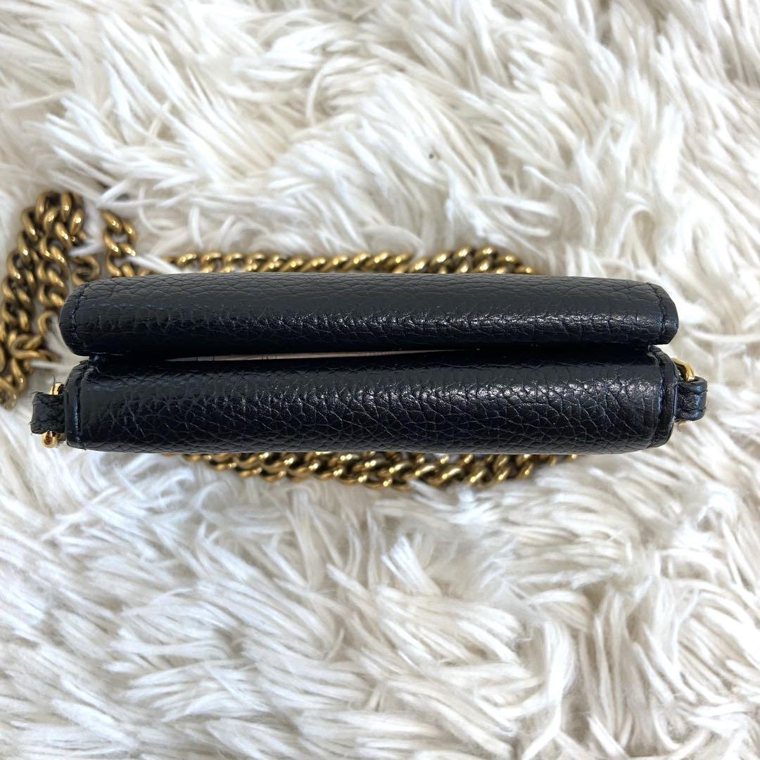 美品✨BALENCIAGA チェーンウォレット　ブラック　本革　三つ折り財布