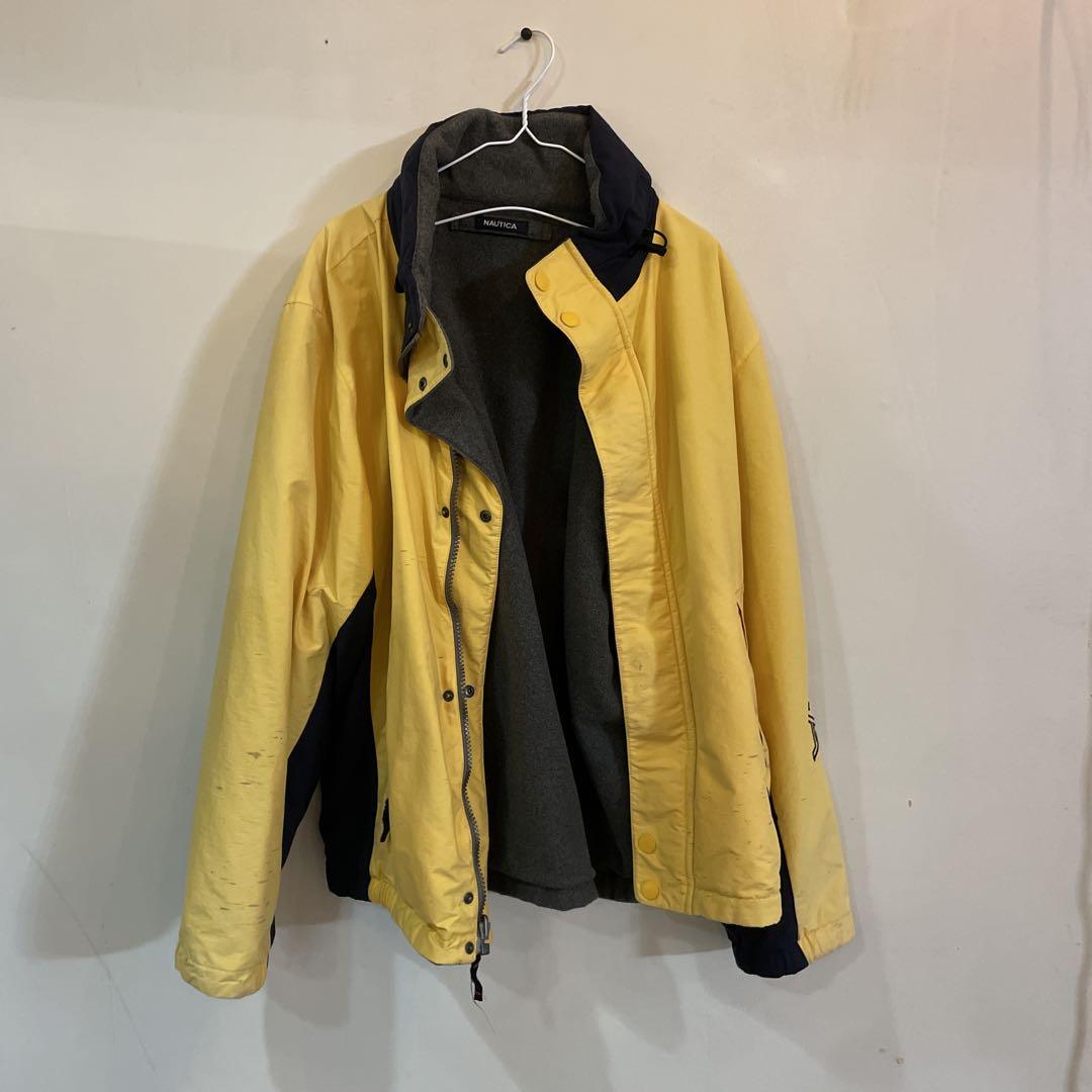NAUTICA /リバーシブルイエロー&フリース（グレー）