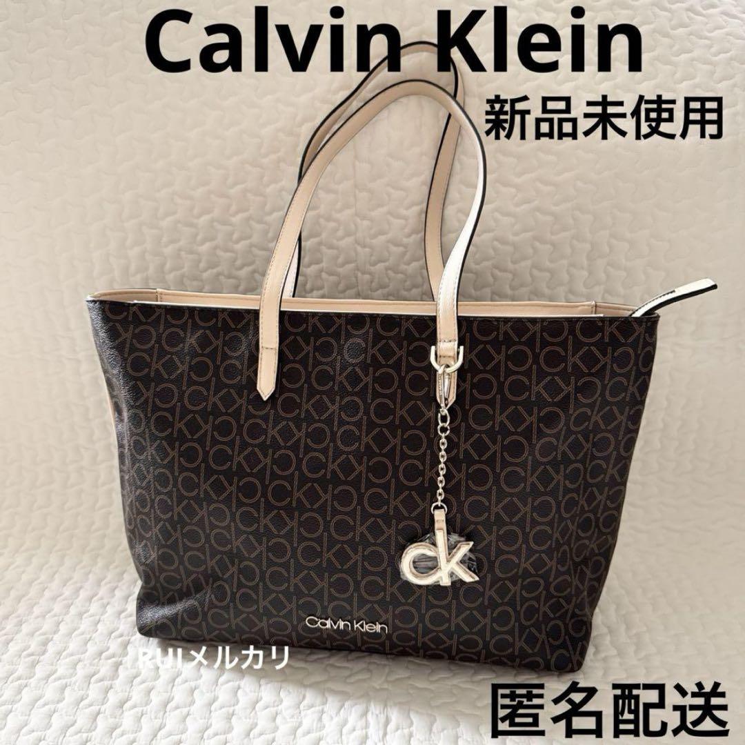 Calvin Klein カルバンクライン トートバッグ 総柄 ブラウン