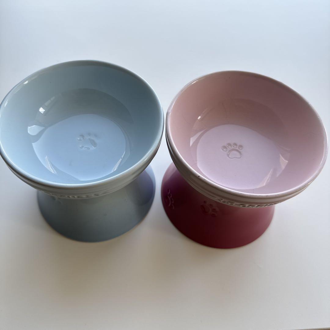 LE CREUSET スタンド型水色・ピンク　ル・クルーゼ　ルクルーゼ　猫