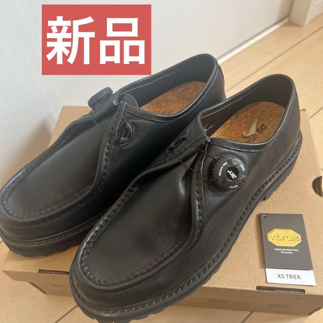 PG × Steven Alan KNOCK BLACK LEATHERシューズ STEVEN ALAN デッキシューズ 「PG × Steven Alan」 KNOCK BLACK