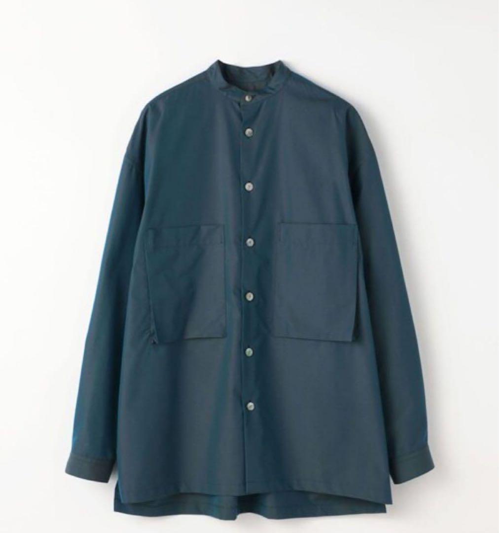 CABaN コットンシャンブレー バンドカラーシャツ