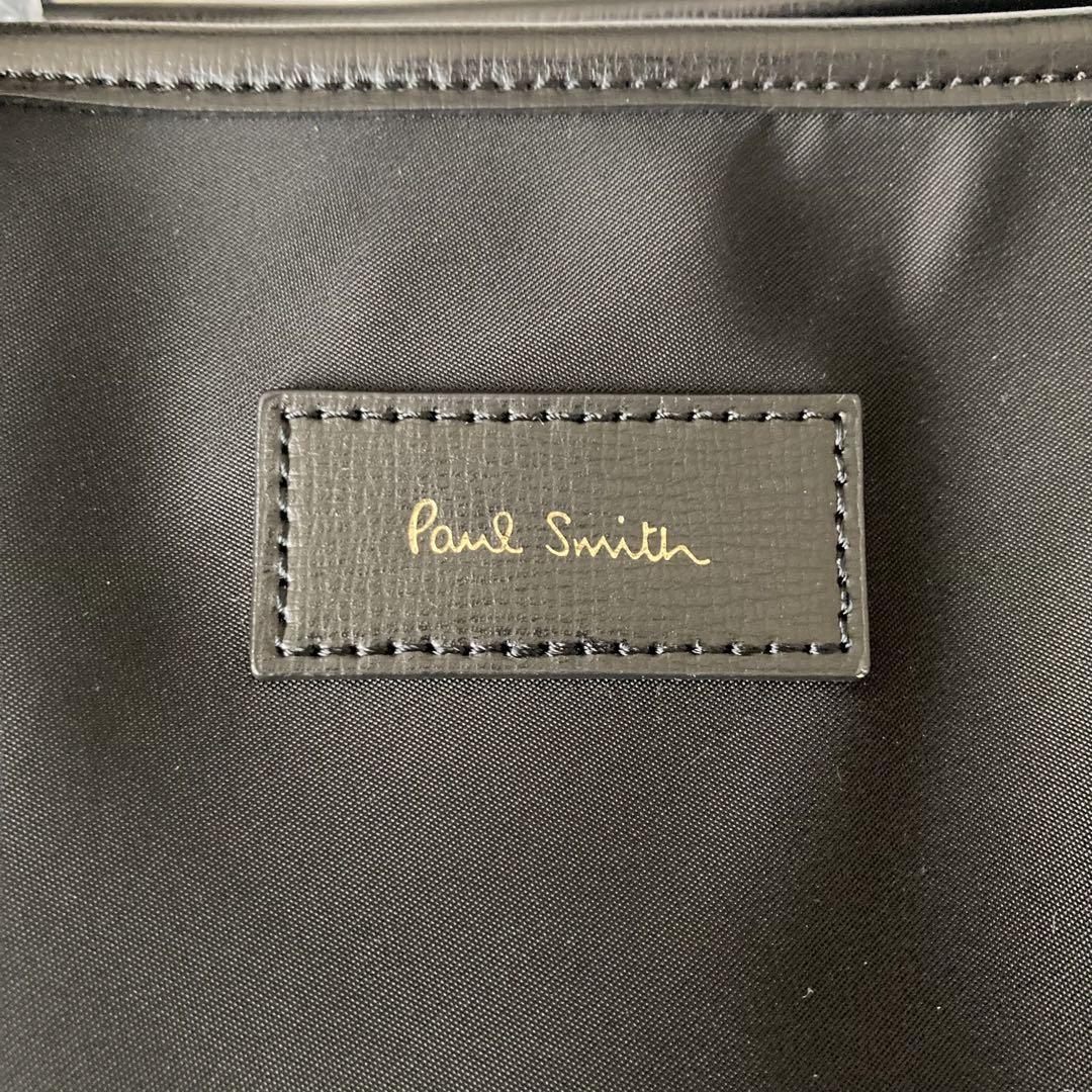 美品 Paul Smith ポールスミス トートバッグ ナイロン A4収納可 美品 ポールスミス トートバッグ ナイロン レザー ロゴパッチ 大