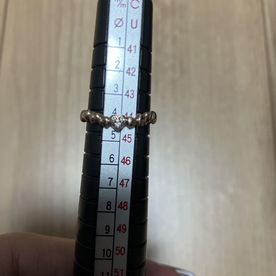 スタージュエリー k10 ダイヤモンドハートリング 4号