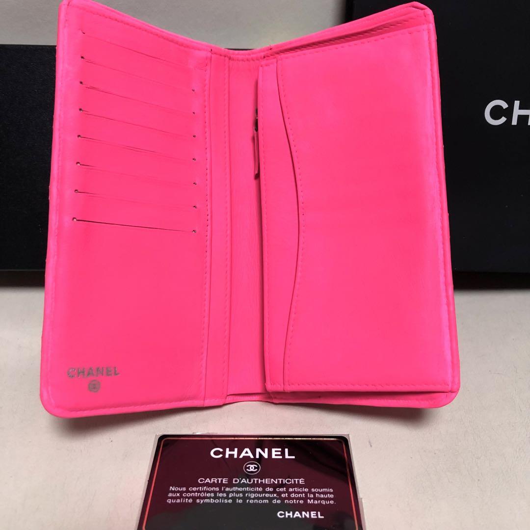 CHANEL シャネル マトラッセ 折り長財布 ピンク【Gカード有り】