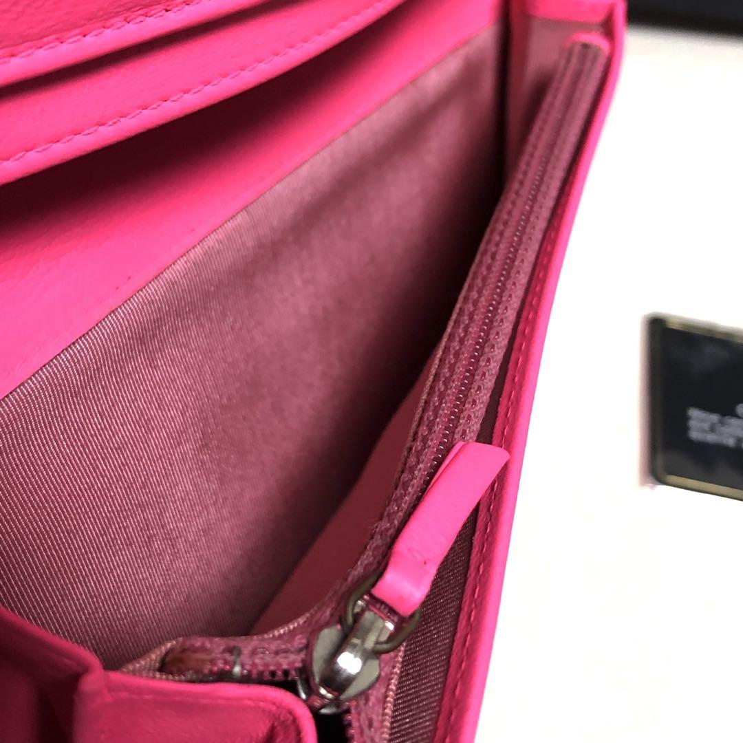 CHANEL シャネル マトラッセ 折り長財布 ピンク【Gカード有り】