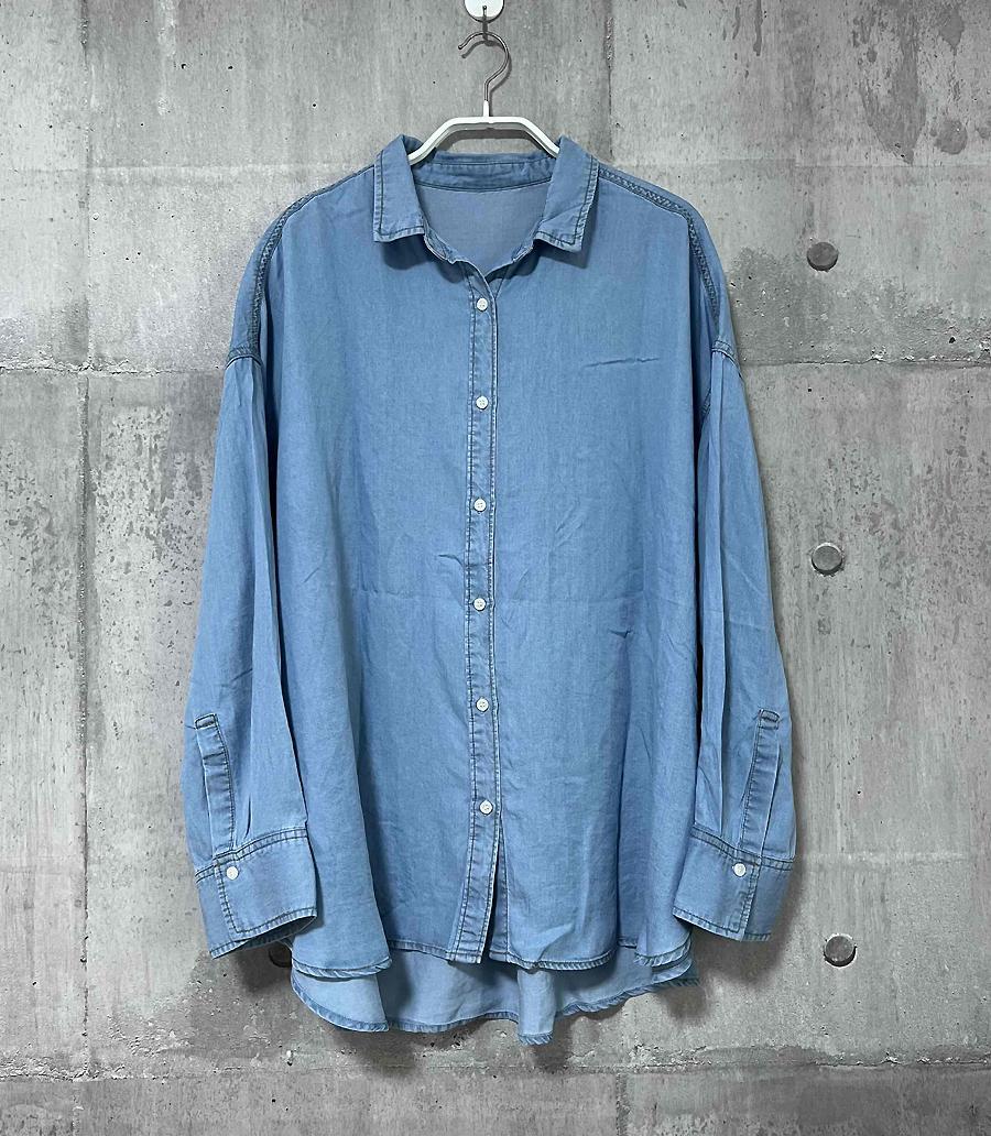 即配送】BEARDSLEY《FRIPIER》デニムカシュクールシャツ トップス