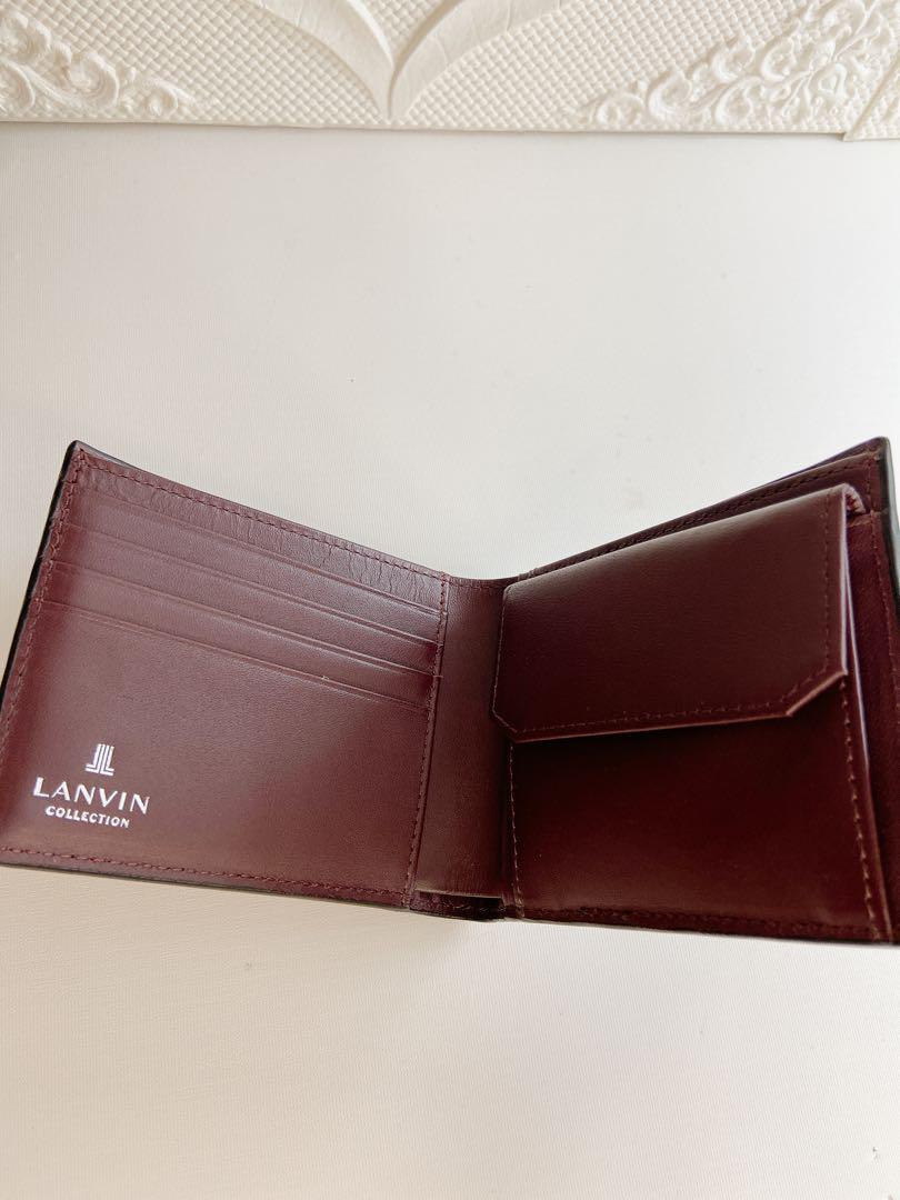LANVIN ランバン　二つ折り財布　メンズ　レザー　ブルー　クウルールドヴァン