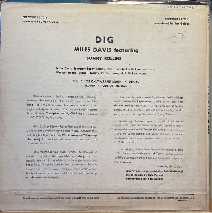 ジャズレコード Miles Davis/Dig