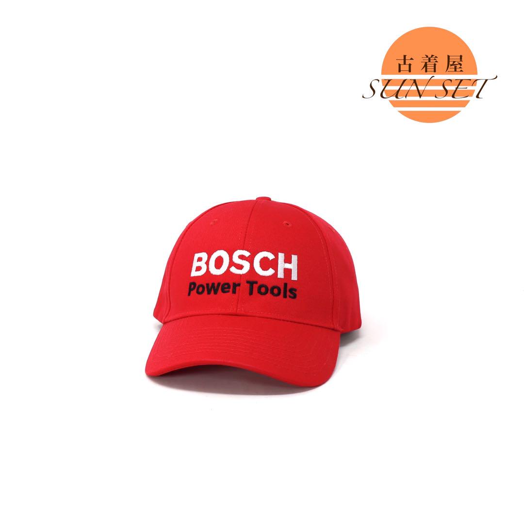 美品 米国製 BOSCH ビンテージ キャップ 企業 ロゴ 刺繍 レッド 古着