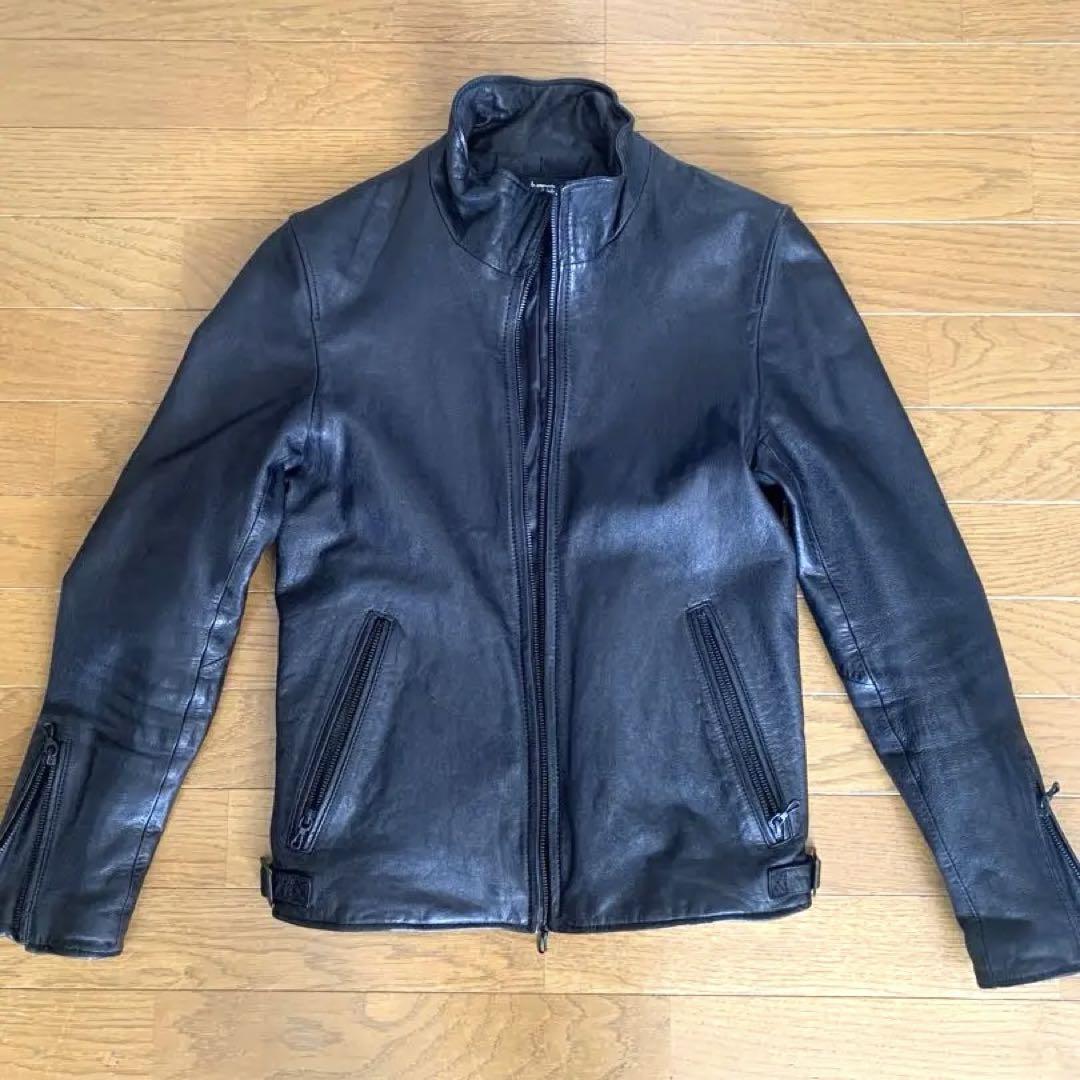 ナノユニバース、革ジャン、ジャケット、黒、ビンテージ、ライダース、美品 ジャケット・アウター