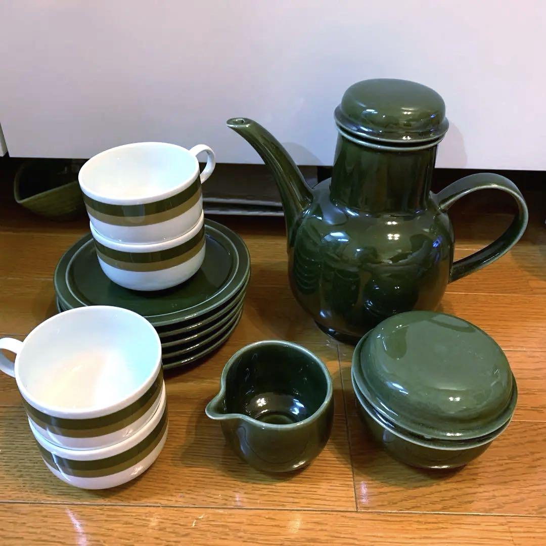 Melitta メリタ　深緑　ビンテージ　ティーセット