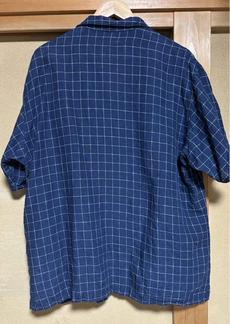 CONFECTリネン ウィンドウペンチェック 半袖 カバーシャツ 画像9