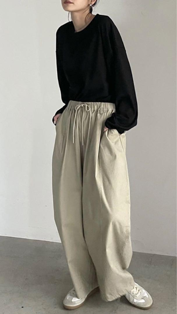 パンツ fashiru smoothcotton loose tapered pants