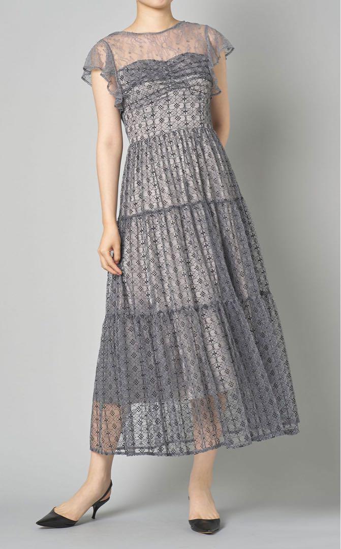 美品♡FRAY I.D コンビネーションドレス　ブルーグレー　M
