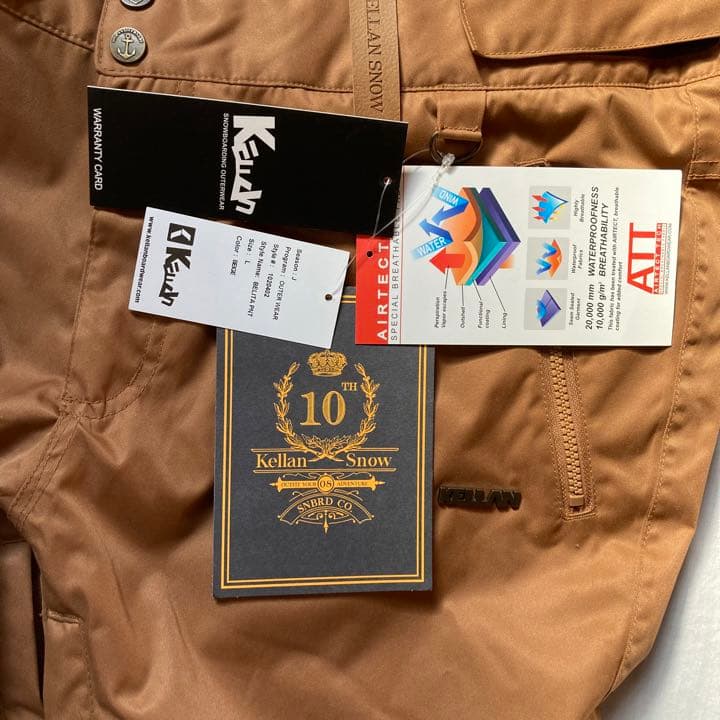 新品未使用品 kellan Lサイズ スノボ パンツ キャメル