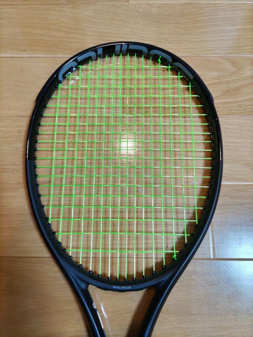 ブランド通販 solinco blackout 300 極美品 実測値有り ストリング張り立て ラケット(硬式用)