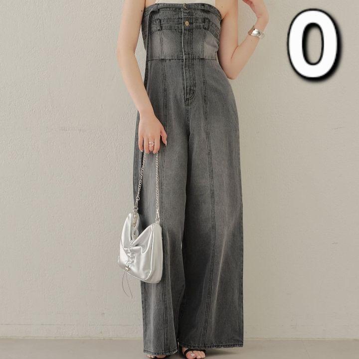 ②チコ デニムベアワイドコンビネゾン グレー 0