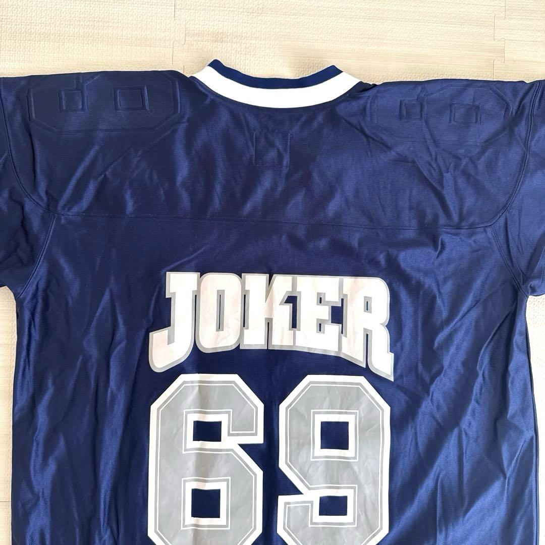 希少 JOKER BRAND ジョーカー ゲームシャツ XL ネイビー 刺繍B系