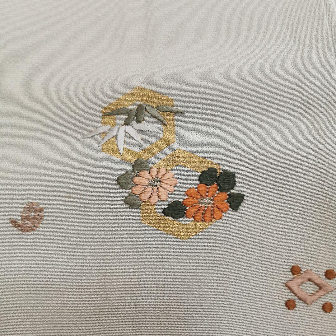 【初代 由水十久】淡いグリーン 加賀友禅の巨匠 レア 手刺繍 付け下げ 証紙有り