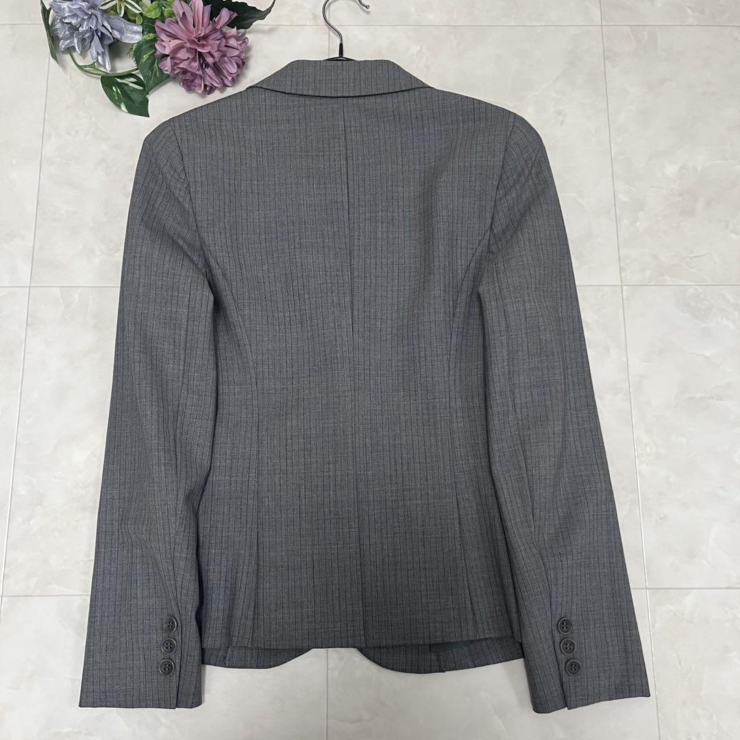 【美品】 theory スーツ セットアップ フレアパンツ グレー ストライプS