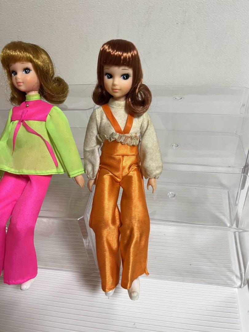 サイクリングユッコちゃんのお人形、オレンジの洋服、昭和レトロ