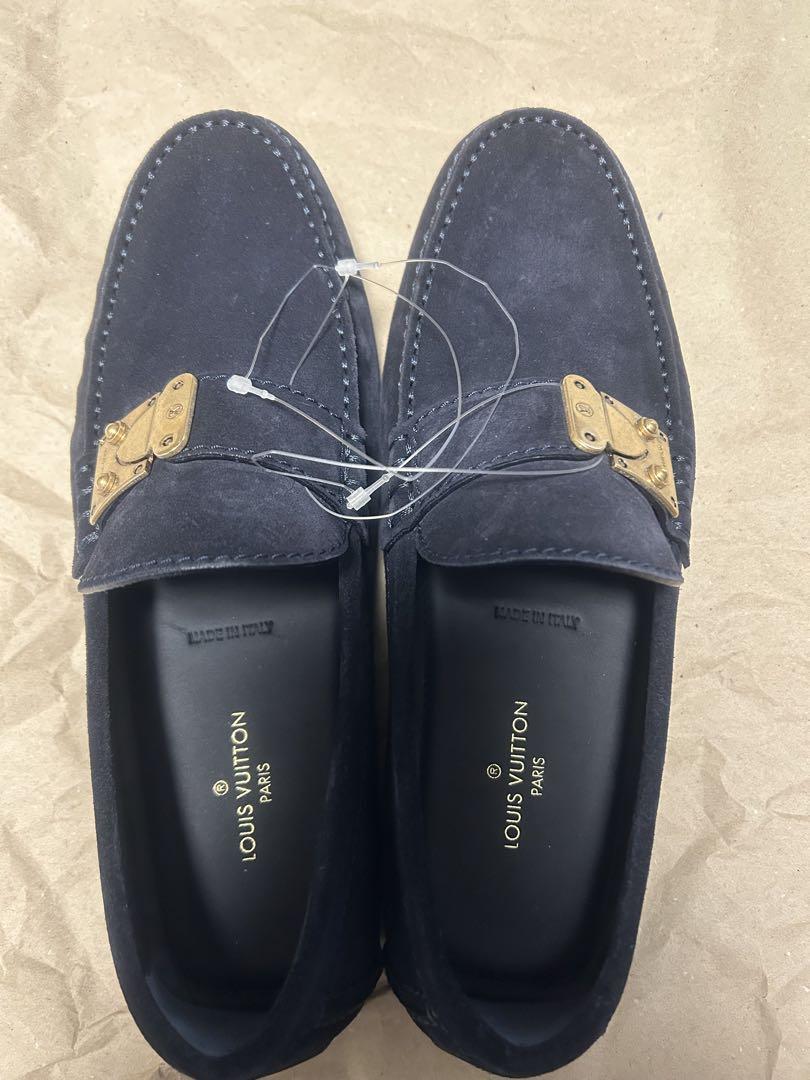 LOUIS VUITTON ネイビー スエード ローファー