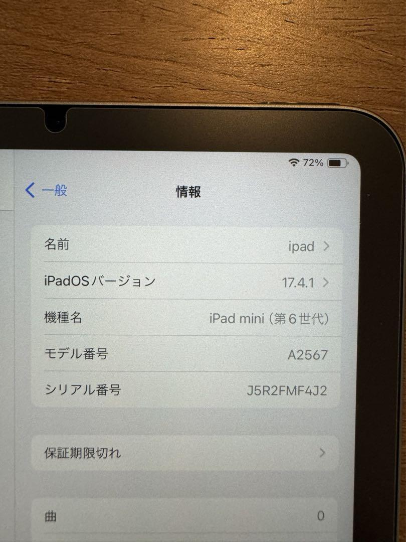 iPad mini6 Wi‑Fiモデル 256GB スペースグレイ