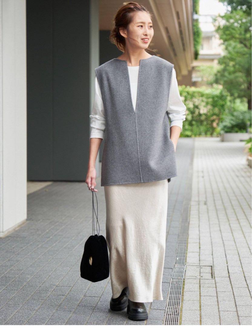 Spick and Span サテンフレアスカート ホワイト 38