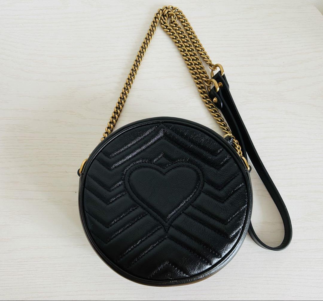 Gucci GGマーモント ラウンドミニショルダーバッグ - メルカリ