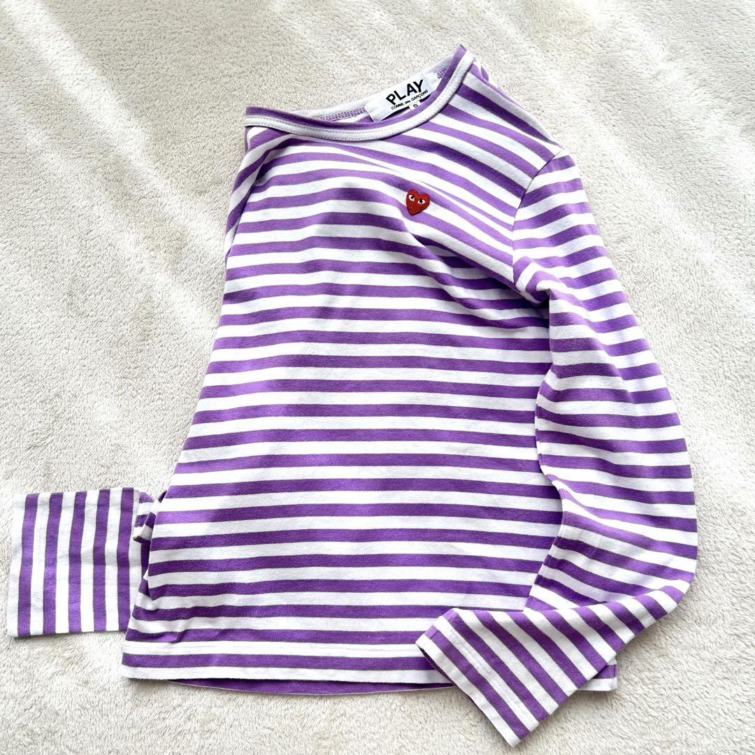 ❁PLAY COMME des GARCONS カットソー ロンTボーダー 紫